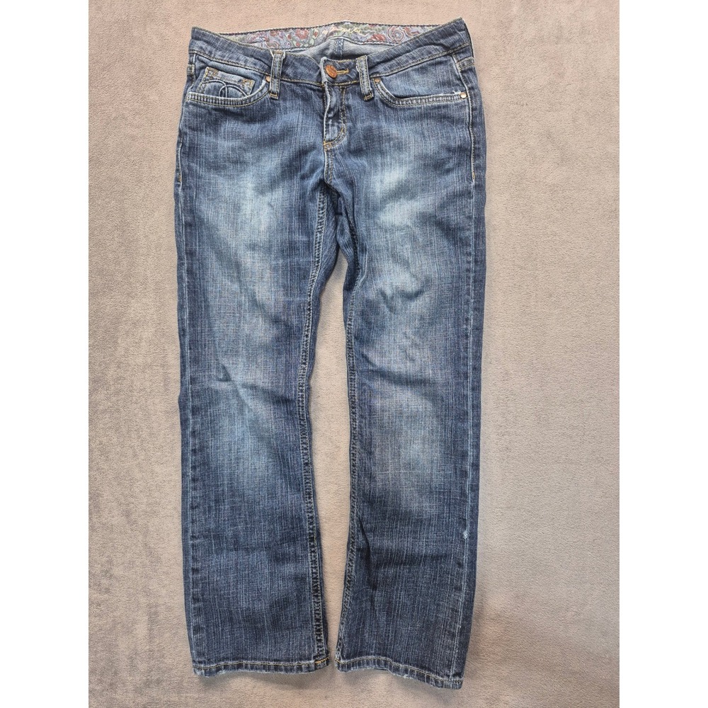 Mavi Miriam Womens 27 Straight Leg Jeans Low Rise Medium Wash Paisley Y2K Denim